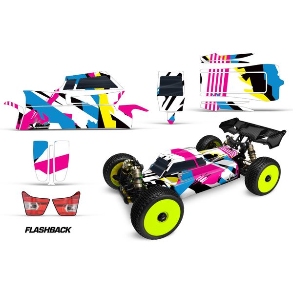 RC Body Graphics Kit Decal Sticker Wrap For J Concepts Silencer 1/8 FLASHBACK