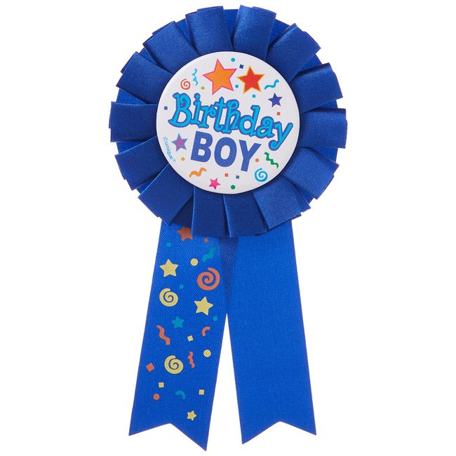 Birthday Boy Blue Fabric Award Badge - 7" (1 Pc) - Perfect Celebration Accessory for Unforgettable Party