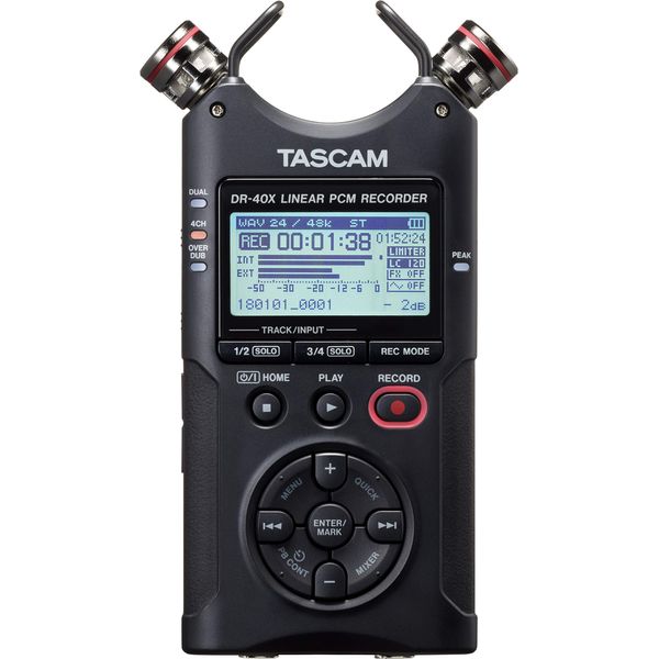 TASCAM DR-40X USB Audio Interface 4ch Linear PCM Recorder Handy Recorder USB Microphone Youtube ASMR 24/96 High Resolution