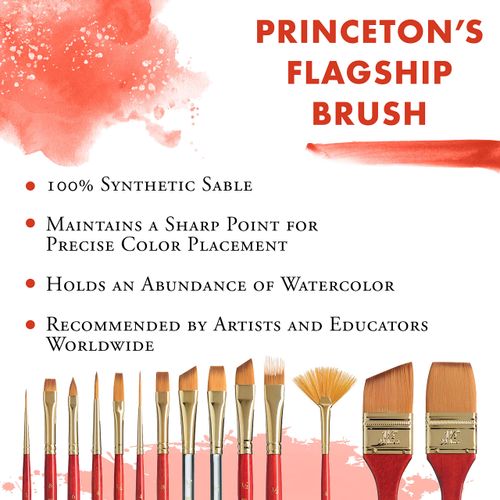 Princeton Heritage, Series 4050, Synthetic Sable Paint Brush for Watercolor, Round, 4