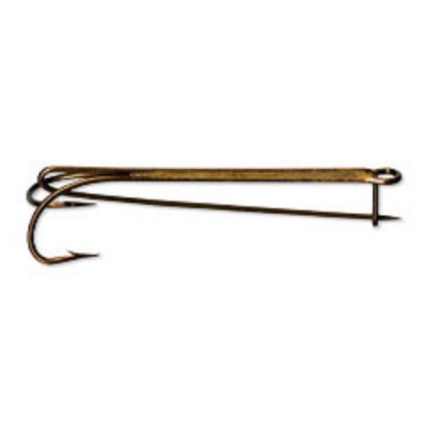 Mustad Double Live Bait/Liver Hook with Safety Pin - Bronze 4