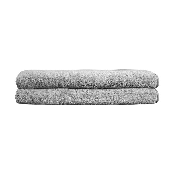 Eurow Fast Drying Microfiber Body and Bath Towels, 30 by 60 Inches, Gray, 2 Pack