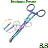 Multi Colors Pennington Forceps Non Slotted with Ratchet Surgical Instruments