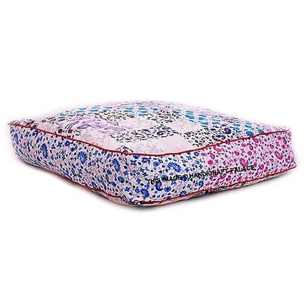 Indian Mandala Large Floor Pillow Cover Patchwork Pouffe Square Pet Dog Bed 35"