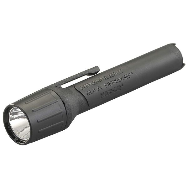 Streamlight 67100 2AA ProPolymer 65-Lumen HAZ-LO Intrinsically Safe, Waterproof Alkaline Battery Powered LED Flashlight – Black