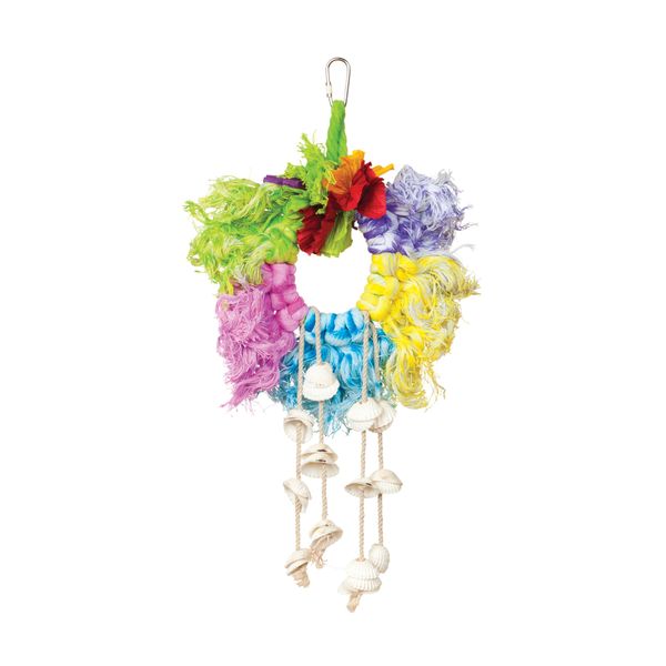 Prevue Hendryx 62603 Calypso Creations Ropes and Shell Ring Bird Toy