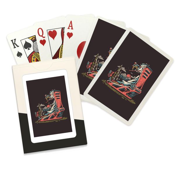 Lantern Press Snowboard Binding, Distressed Vector (52 Playing Cards, Poker Size Card Deck with Jokers)
