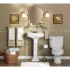 Moen DN6890BN Sage 22.75-Inch Wide x 5-Inch Deep Decorative Glass Bathroom Vanity Shelf, Brushed Nickel