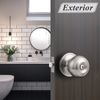 Probrico Privacy Door Knobs Brushed Nickel Finish, Interior Keyless Door Knobs Locks for Bedroom or Bathroom, 1 Pack