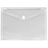 (4 x File folders) A5 Clear Document Wallets -Folder Plastic Small Button Stud Sleeves Thickness 200 Micron