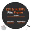 Black Replacement Trampoline Mat Fits 14ft Frame 72 V-Ring 6.5"-7" Spring Length