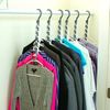 20 24 Pcs Space Saving Saver Magic Clothes Black Hangers Organiser Hook (24)