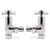 Angled Chrome Cross Head Valves - Suitable for Radiators and Towel Rails (Pair)
