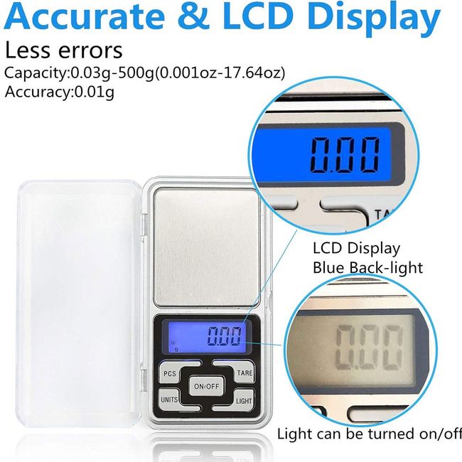 NEWACALOX 200g x 0.01g Mini Precision Digital Diamond Pocket Jewelry Scale  Display Units Pocket Electronic Scales Weigh