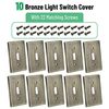 Bates Light Switch Plates - 10 Pack Bronze Toggle Switch Covers