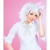 Costume Country Baroque Bow Brooch with Pearl Wreath and Fringe Ribbon Brooch Satin – Steampunk Accessories Manga Anime Cosplay - White