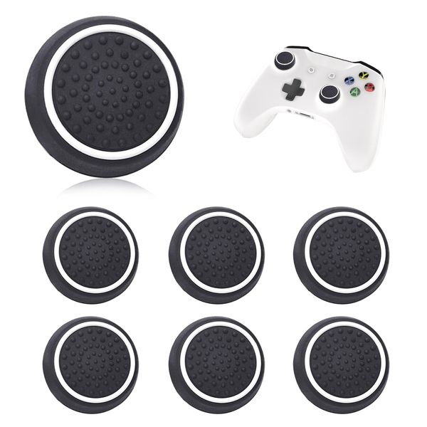 Peslogy 6pcs Silicone Analog Stick Thumb Grip Caps Cover Joystick Controller Performance Replacement Thumb Grips Compatible with PS3 / PS4 / PS5 / XBOXONE 360 Controller Grip