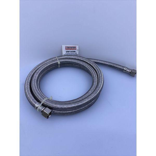 CERTIFIED Appliance Accessories Braided Stainless Steel Dishwasher Hose DW72SSBL