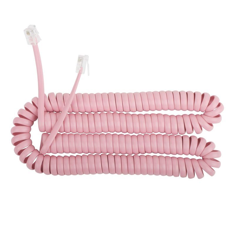 Uvital 1 Pack 16FT Pink Extra Long Phone Handset Cord(Coiled Length 2FT ...