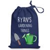 Personalised Gardening Things Drawstring Bag (Blue)
