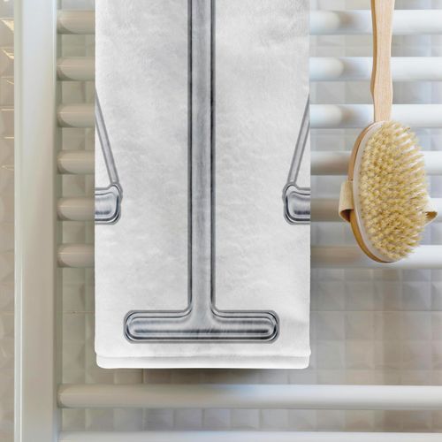 3dRose 22x30 Bath Hand Pool Towel - Scale of Justice (Chrome) Digital Design Symbols – Law