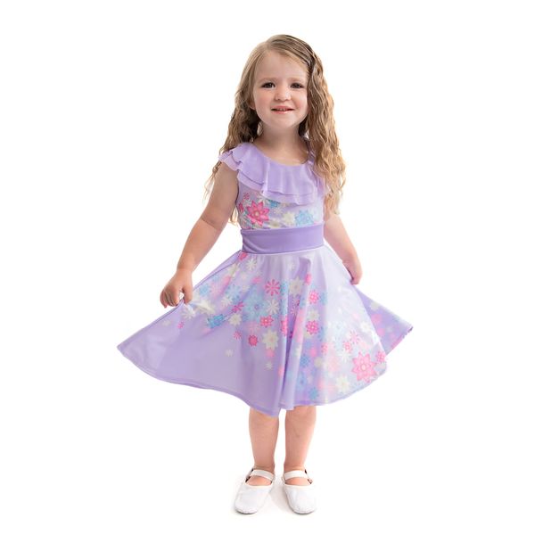 Little Adventures Flower Princess Twirl Dress - Machine Washable Child Pretend Play and Party Dress with No Glitter (Size 4)