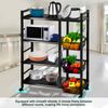 445 LBS Storage Shelves Adjustable 4-Tier Kitchen Shelves with 3 Wire Baskets