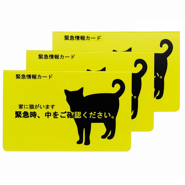 Cat at Home Emergency Information Cards, Credit Card Size, Set of 3