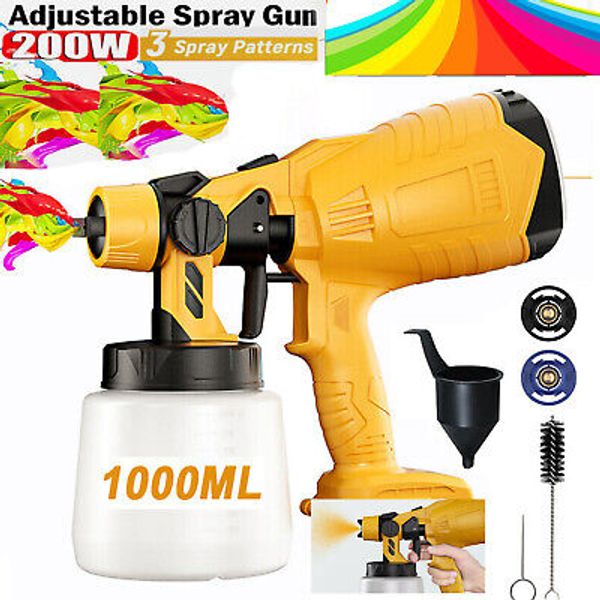 Cordless High Pressure Spray Gun Paint Sprayer For Dewalt 20V Battery DCB206 NEW