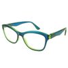 Goodlookers Reading Glasses 'Margot' Blue & Lime +3.00