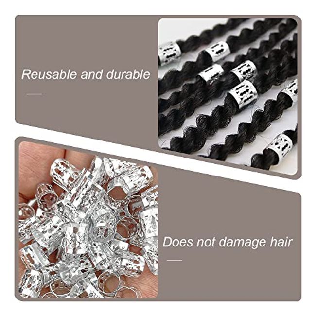 100 PCS Dreadlocks Beads Hair Braid Rings Clips Dread Locks Hair