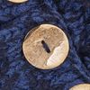 Aran Traditions Navy Blue Cable Wrap Button Scarf(Size: One Size)