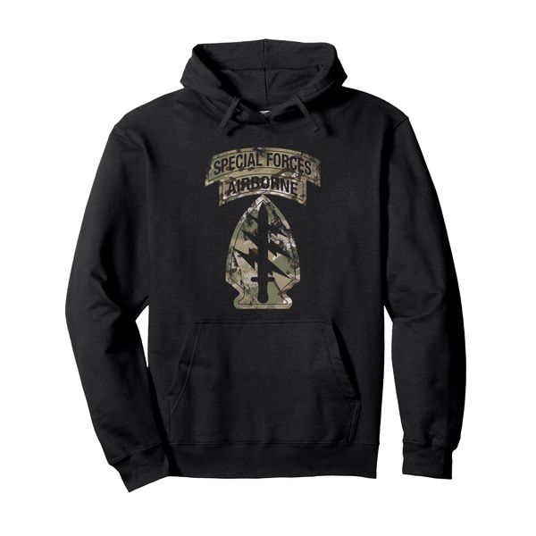 US Special Forces – SF Green Beret Patch & Tab Multicam Camo Pullover Hoodie