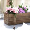 30"x6" Dark Brown Wood Rectangular Box Planter Holders Party Home Centerpieces