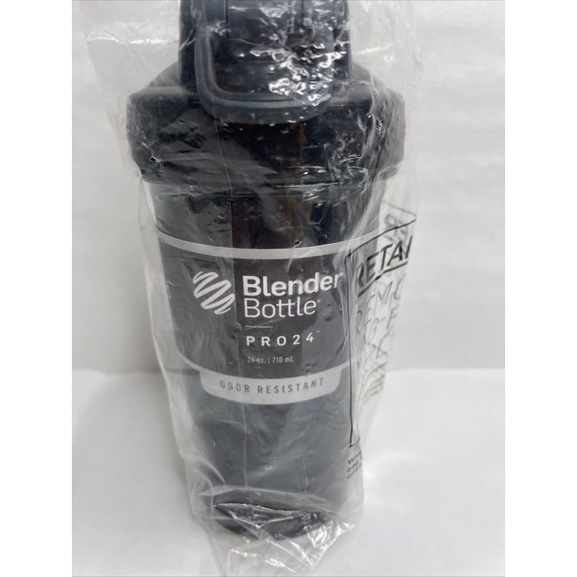 BlenderBottle Pro Series Shaker Bottle, 24-Ounce, Black/Clear