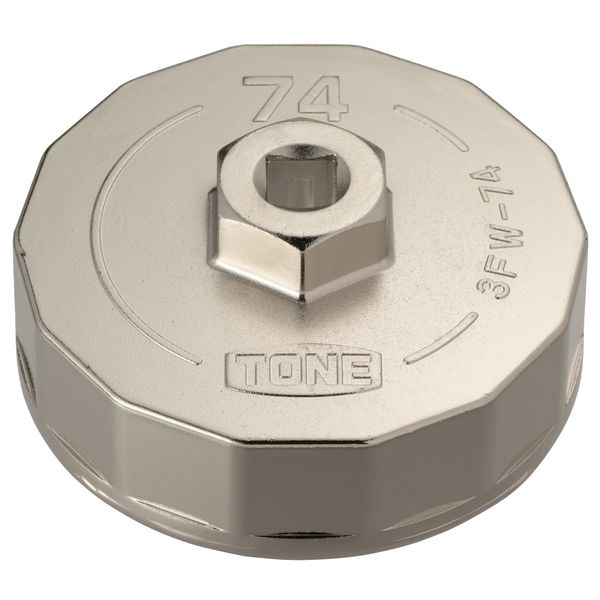 TONE Oil Filter Wrench (Cup-shaped) 3FW-74 Insertion Angle 0.37 inches (9.5 mm) (3/8") Diameter 2.9 inches (74 mm)