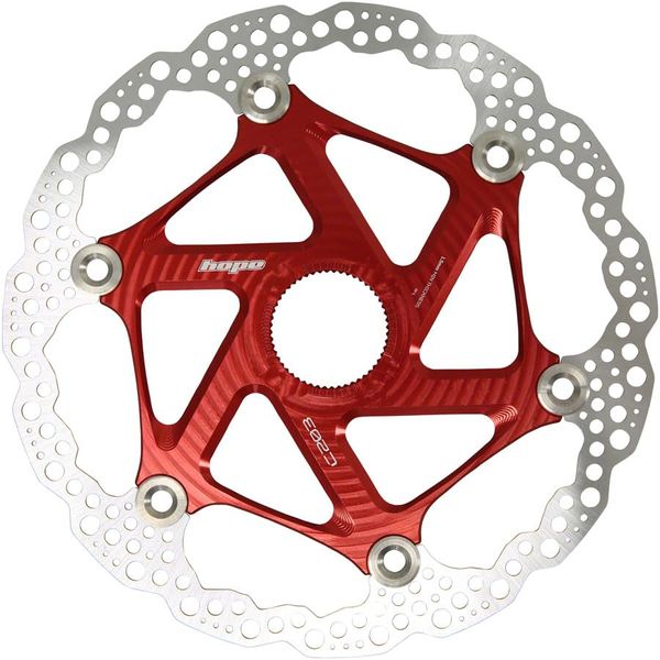 Hope MTB Floating Centre-Lock Disc Brake Rotor - 203mm, Center-Lock, Red