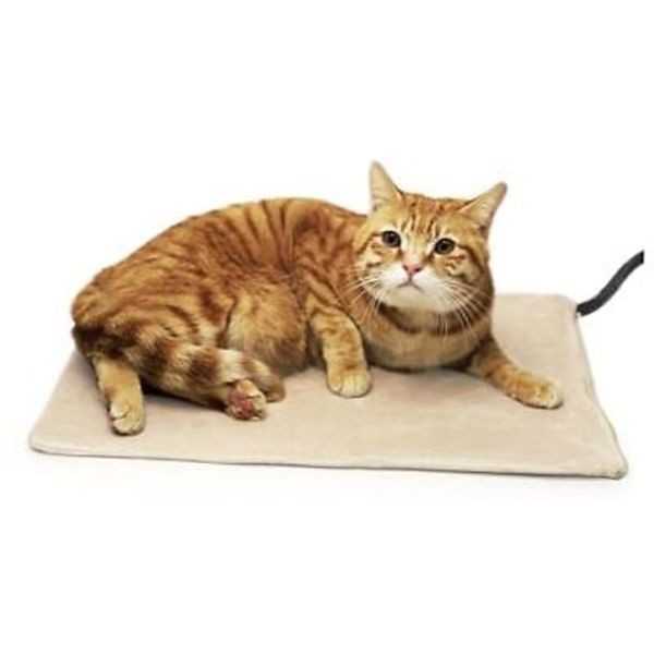 Pet Heating Pad for Dogs and Cats, Heated Cat 17.7"L x 15.7"W x 0.4"Th Khaki