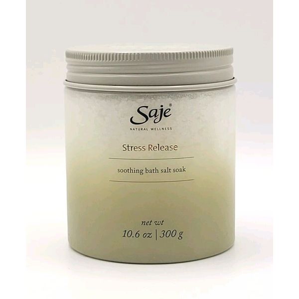 Saje Natural Wellness STRESS RELEASE Soothing Bath Salt Soak 10.6 oz New No Seal