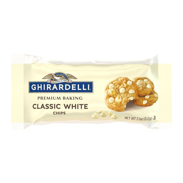 GHIRARDELLI Classic White Premium Baking Chips, Baking Chips for Easter Cookies, 11 Oz Bag (6 Bags)