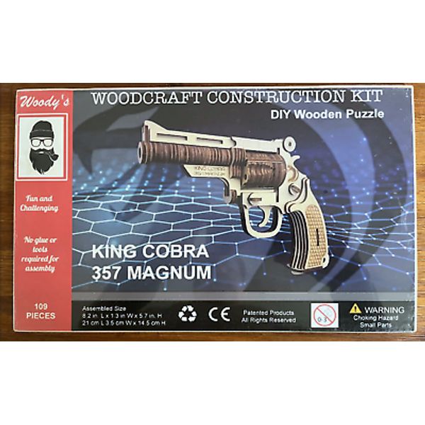 3D Puzzle Toy Wooden Gun Model Assembly Revolver Pistol Toys Teens Hobby On Sale