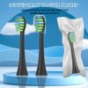 YMPBO 10PCS Replacement Heads Compatible with 7AM2M AM101/AM105 Electric Toothbrush +[30PCS Dental Floss Picks +1 Free Universal Stand Holder ] Soft Dupont Brush Bristles,Black