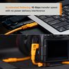 Tether Tools TetherPro Optima 10G USB Exclusive Data Transfer, 6’ (1.8M) Straight to Right Angle Cable - Orange