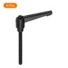 sourcing map 4Pcs M6 x 60mm Adjustable Knobs Handle Male Thread Push Button Ratchet Quick Release Locking Rotating Bolt for Lathe Machinery, Black