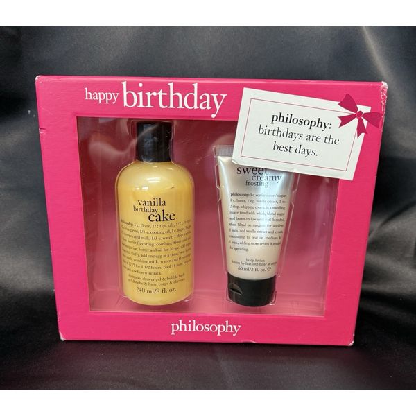 PHILOSOPHY VANILLA BIRTHDAY CAKE SHAMPOO/ SWEET CREAMY FROSTING BODY LOTION SET