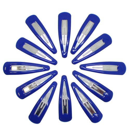 Topkids Accessories 12pc Snap Clips 5cm / 2" Snap Hair Clips Women Girls Kids Sectioning Slide Hair Grip Styling Fine Hair Thick Hair Bendies Sleepies School Uniform Colours Epoxy (Royal)