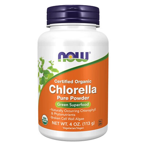 NOW Chlorella Powder Organic with Chlorophyll - 4 oz, Green Superfood,