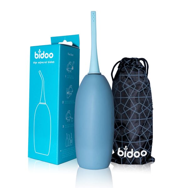 BIDOO The Universal, Portable Bidet (Aqua) with Cap and Travel Bag l Replaces Wet Wipes and Shower Toilet l Postpartum l Elder Care l New Moms l Pre and Post-Intimacy