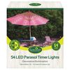 GardenKraft 17660 54 Warm White LED Parasol Lights / Auto Timer Functionality / Indoor or Outdoor String Lights / Battery Operated