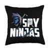 Spy Gaming Ninjas Funny Gamer Gaming Throw Pillow